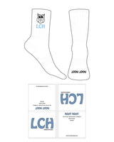 The Crew Sock - White - LCHS - Toe & Ankle "OWL" - Blue