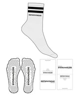 The 3/4 Crew Sock - Heather - Instaphysiques - "2 Strips" - Top Logo - Black - Triangle Shape Grip - Black