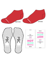 The Ankle Grip Sock - Red - Edwina Robinson - PBC - White