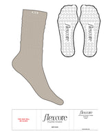THE SLOUCH SOCK - Tan - FlexCore - Top Sew - Triangel Shape Grip - Transparent