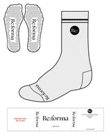 The Crew Sock - Heather - Re:forma - Tip & Top Border - Black Triangle Grip - Black