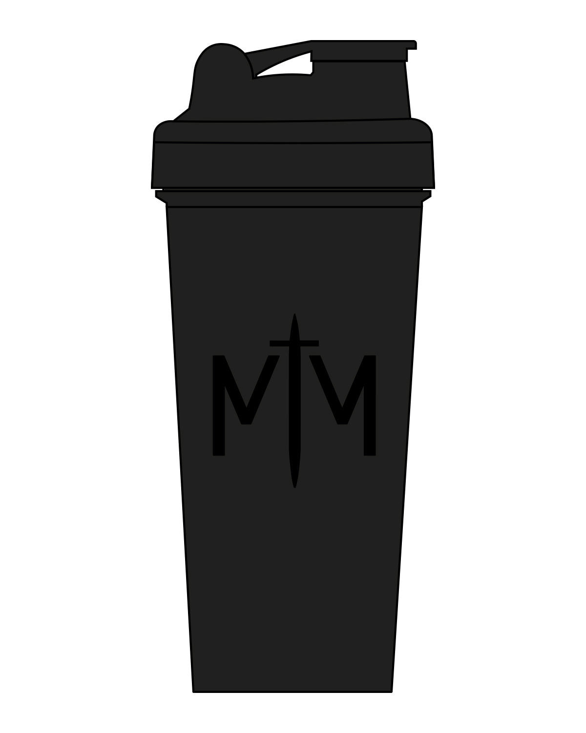 The Shaker Bottle - Black - MakeMoves - Center  - Tone on Tone