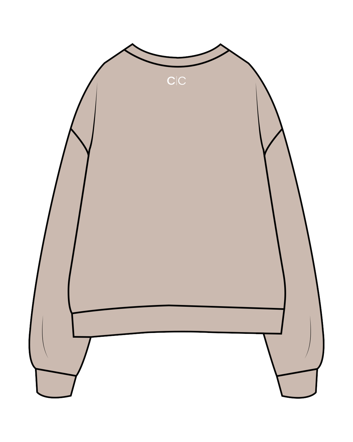 The Womens Crewneck - Bone - Core Collective - Center / Back - Bone