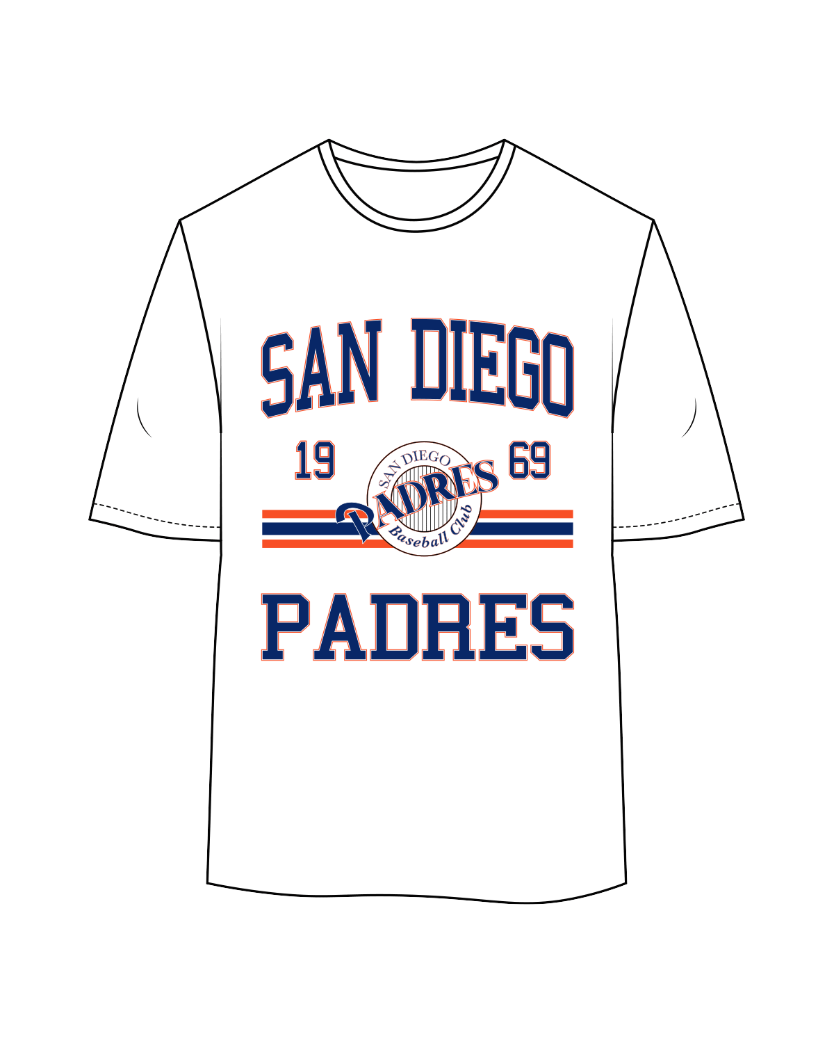 The Womens Oversized Tee - White - Chanel Cunningham - Padres - Full Color