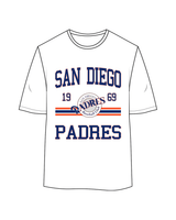 The Womens Oversized Tee - White - Chanel Cunningham - Padres - Full Color