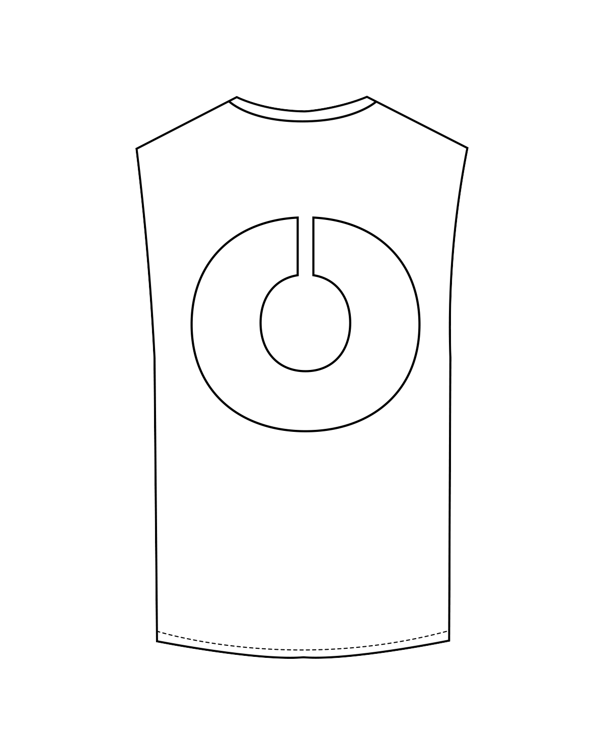 The Muscle Tank - White - Olympia - Left Chest / Back - Black Outline