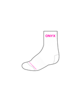 The 3/4 Crew Grip Sock - White - Onyx Fit - Pink