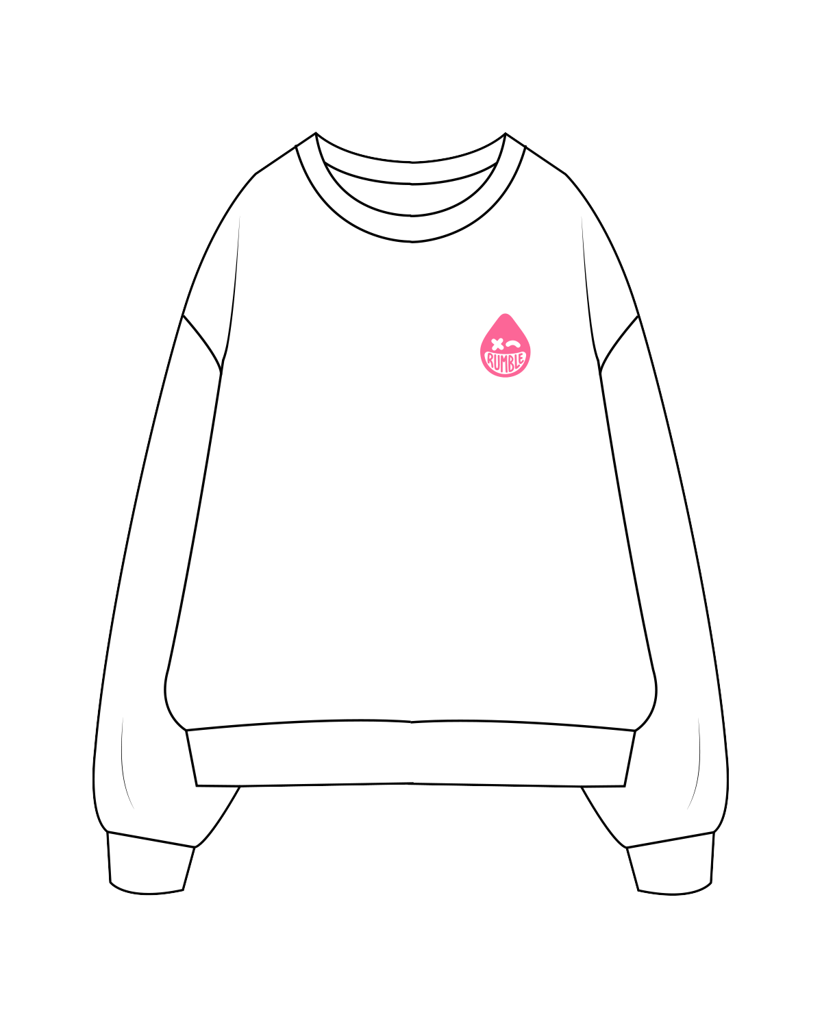The Classic Crewneck - White - Rumble - Breast Cancer - Pink