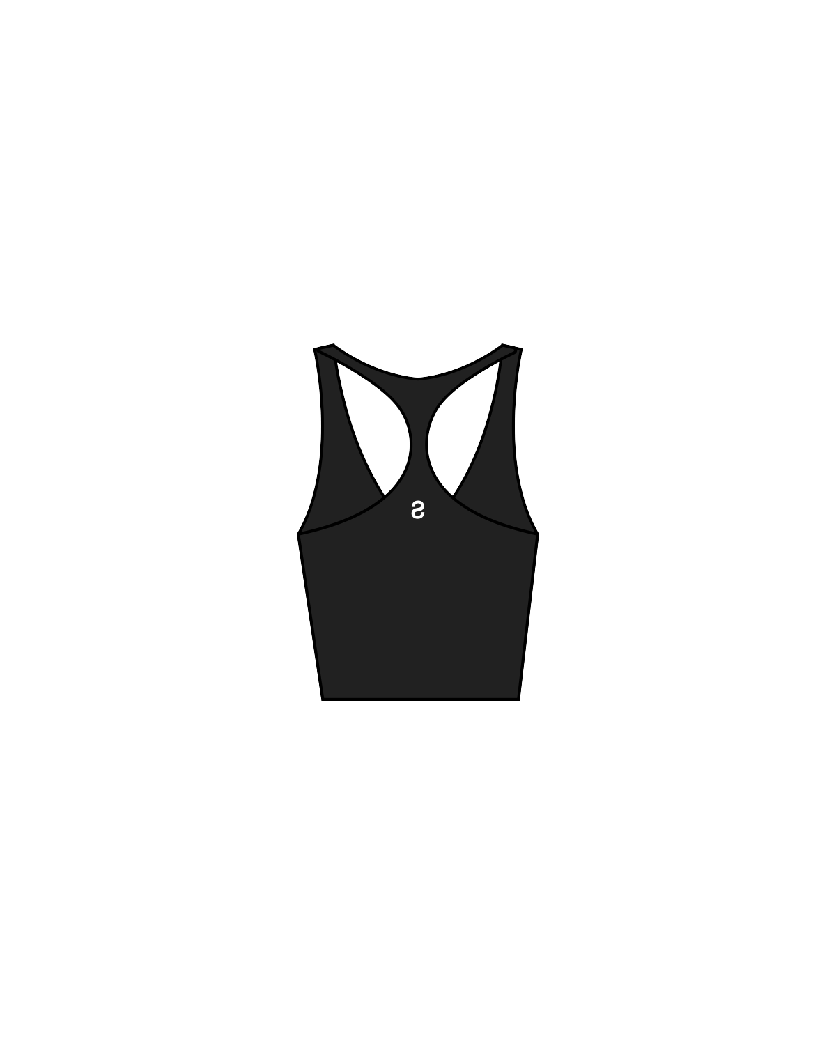 The Racer Tank - Black - Solos Pilates - Front / Back - White