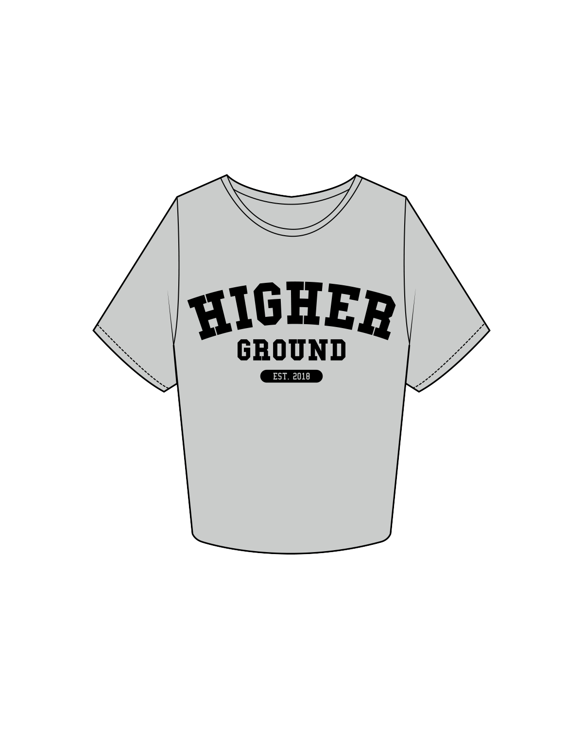 The Crop Tee - Storm - Higher Ground - Center / Back - Black