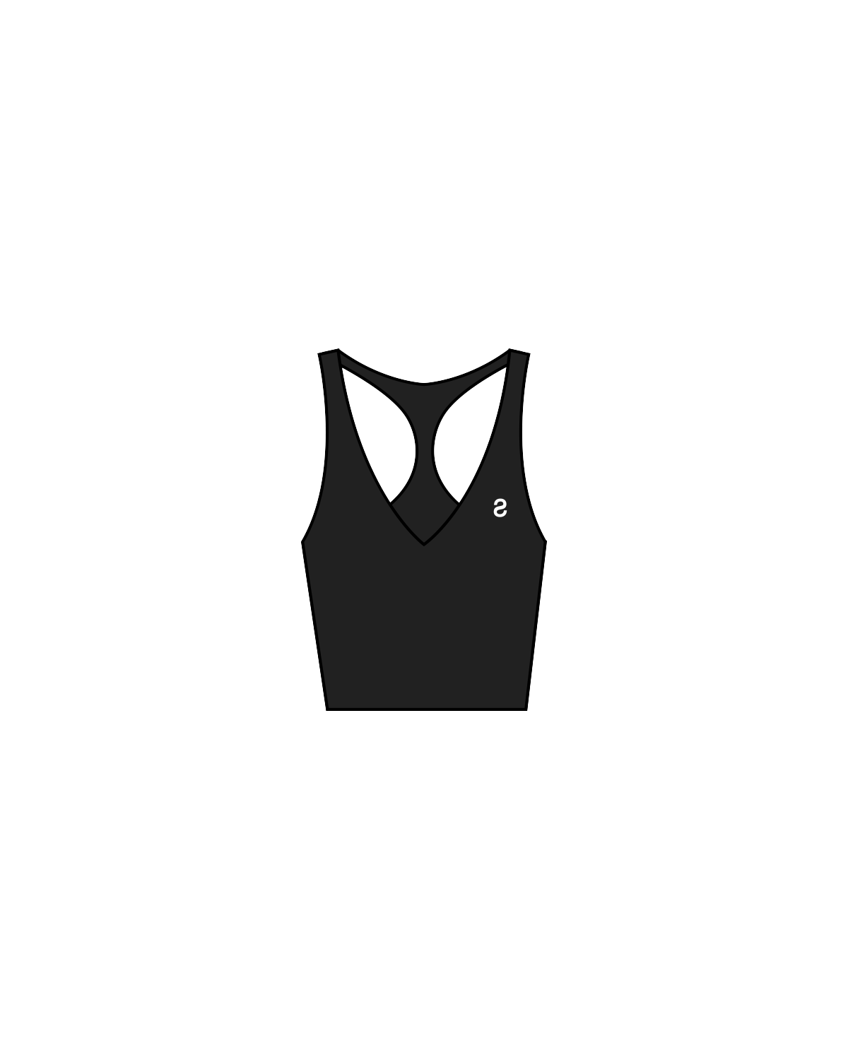 The Racer Tank - Black - Solos Pilates - Front / Back - White