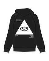 The Womens Hoodie - Black - Higher Ground - Left Chest / Back - White