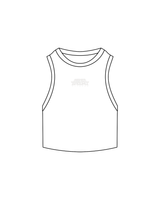 The Ribbed Crop Tank - White - Higher Ground - Center - White Embroidered