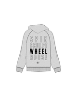 The Womens Zip Hoodie - Heather - Wheel House - Left Chest / Back - Black