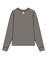 The Mens Heavyweight Long Sleeve - Washed Gray - Rumble - Center / Back - White