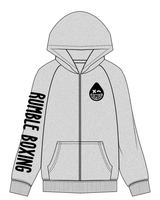 The Mens Zip Hoodie - Heather - Rumble - Left Chest / Right Sleeve - Black