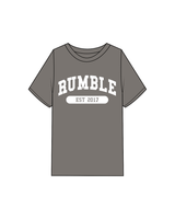 The Mens Heavyweight Tee - Washed Gray - Rumble - Center - White