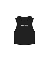 The Ribbed Crop Tank - Black - Rumble - Center - White Embroidered