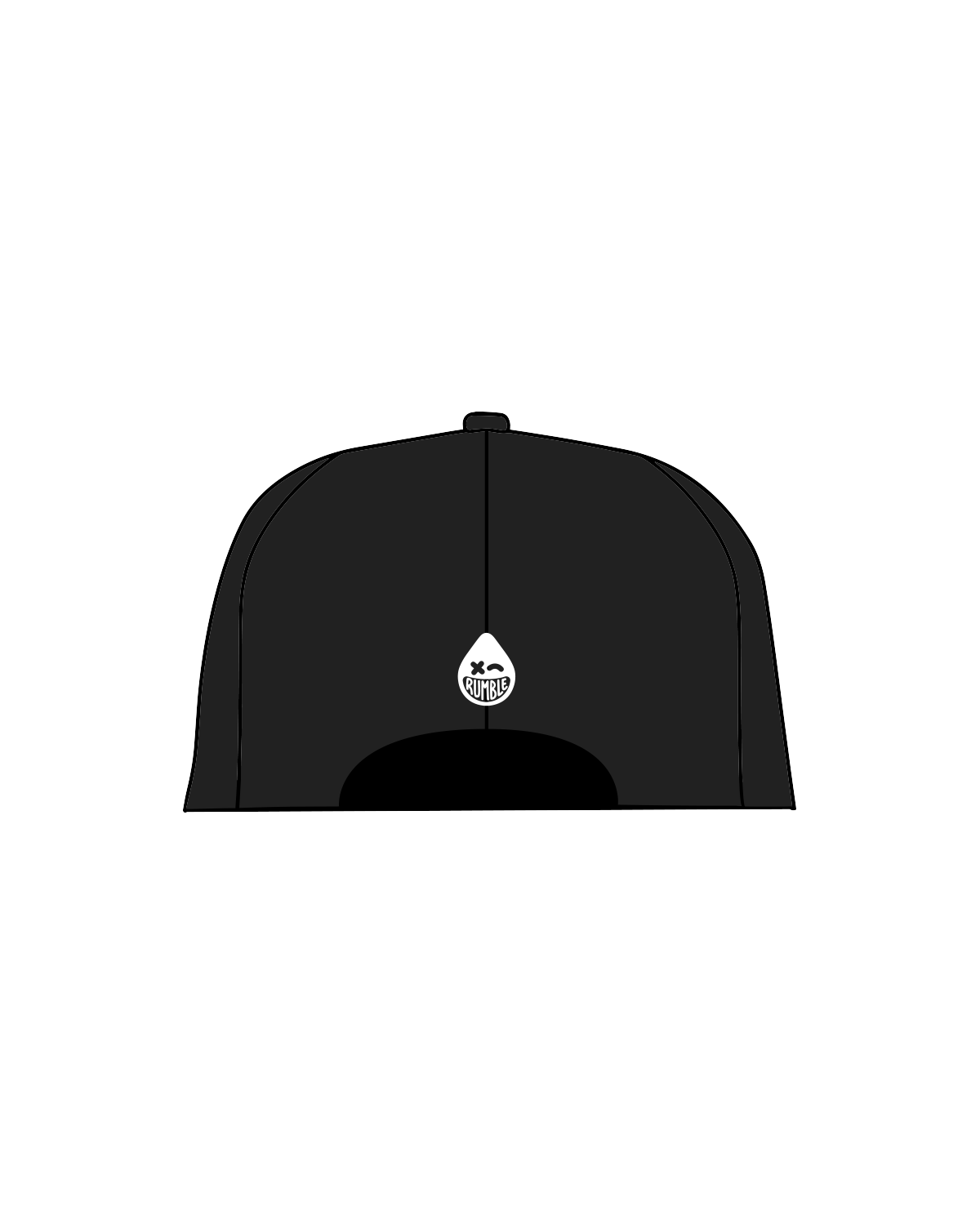 The Dad Hat - Black - Rumble - Front / Back - White Flat Stitch
