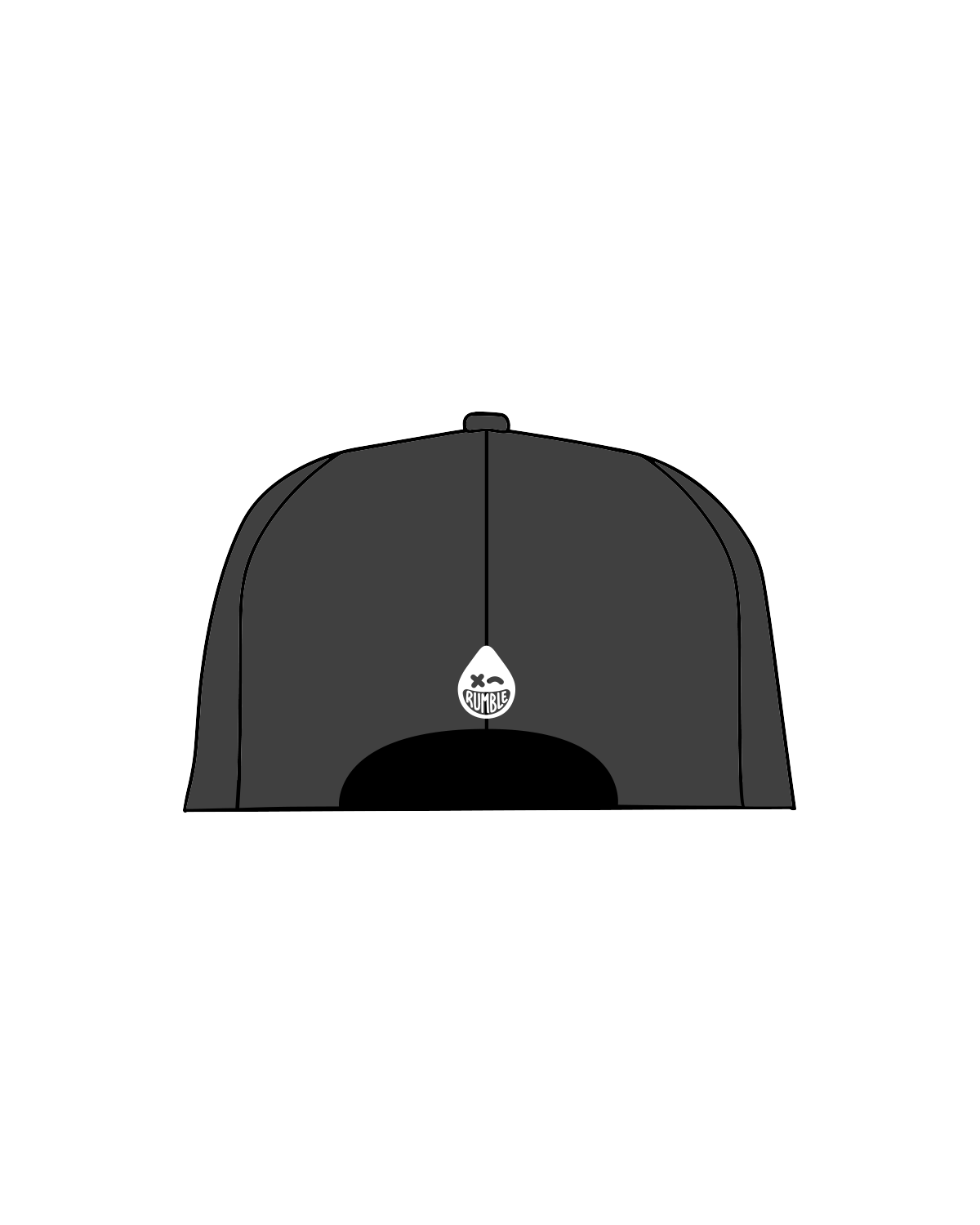 The Dad Hat - Charocal - Rumble - Front / Back - White Puff Stitch