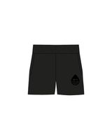 The Womens Sweat Shorts - Black - Rumble - Left Thigh - Black