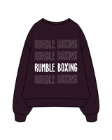 The Womens Heavy Crewneck - Plum - Rumble - Left Chest / Back - White