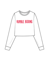 The Crop Long Sleeve - White - Rumble - Center - Red