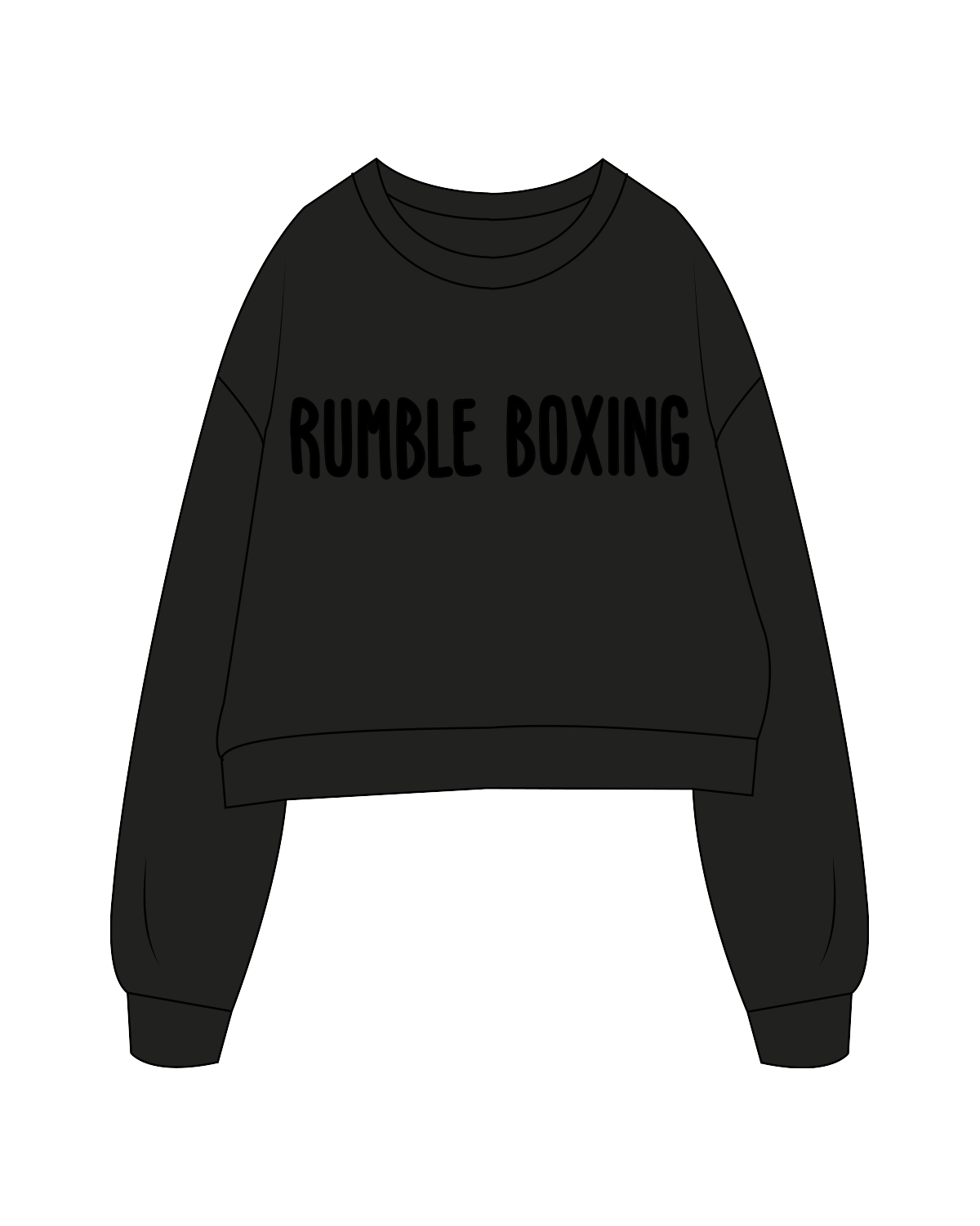 The Oversized Crop - Black - Rumble - Center - Black