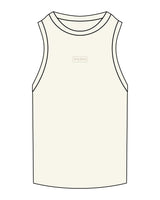 The Ribbed Full Length Tank - Off White - Form - Center Chest - Embroidered - Tone on Tone