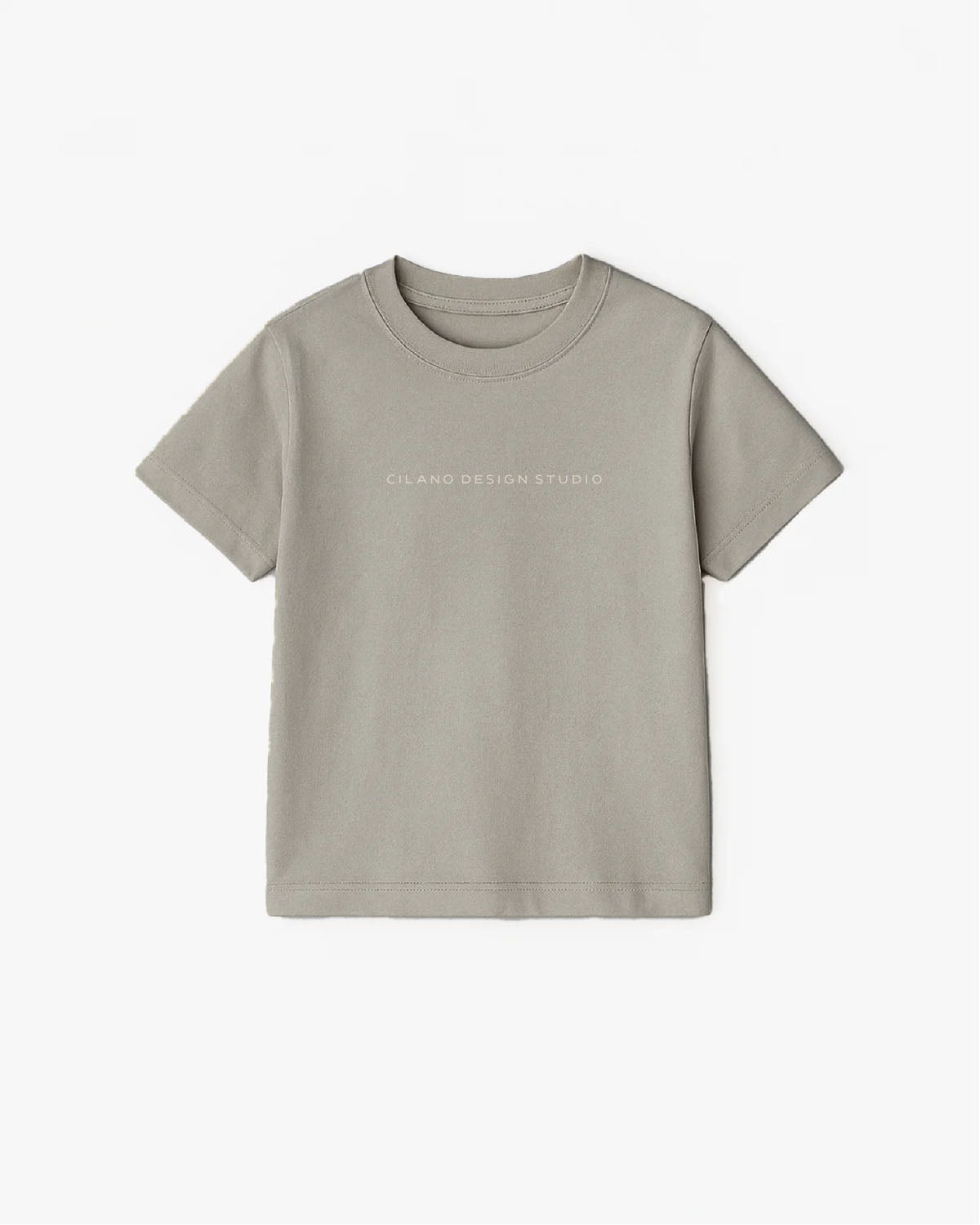 The Kids Heavyweight Tee - Washed Gray - Cilano Design Studio - Center Chest - Printed - Off White