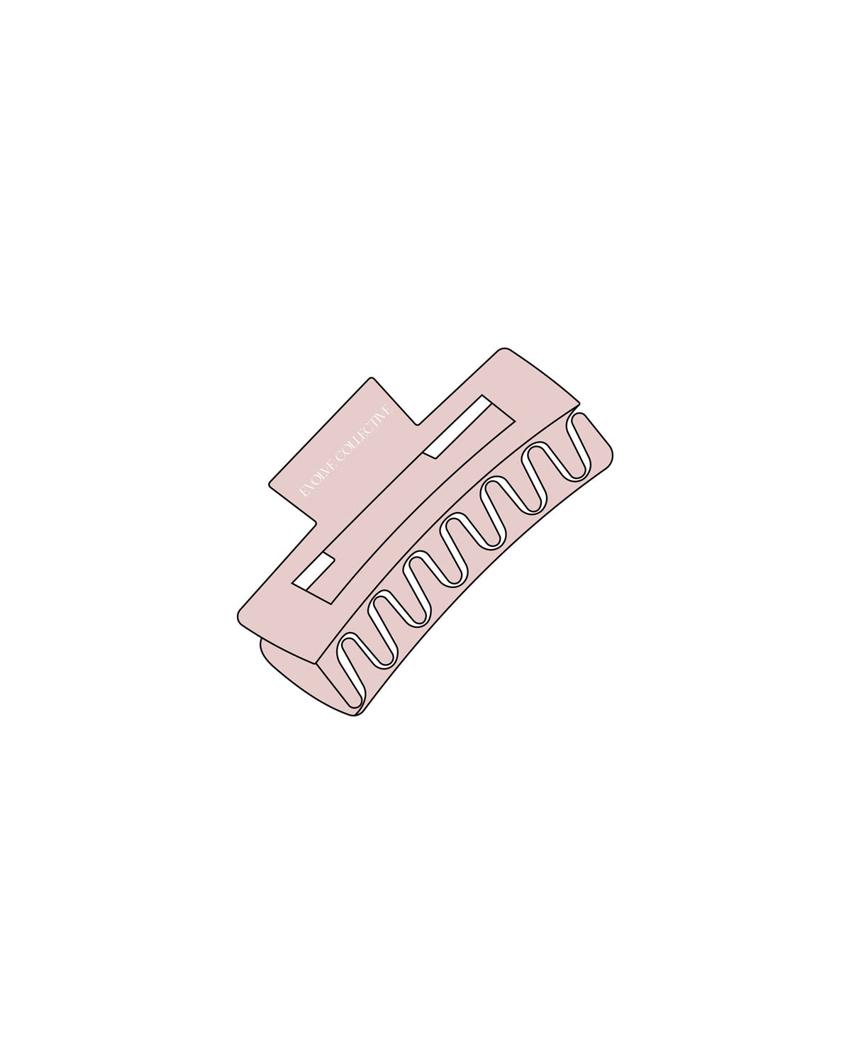 The Claw Hair Clip - Rose - Evolve Collective - Top Logo - Printed - White