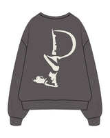 The Mens Heavyweight Crewneck - Coal - Pose Pilates - Left Chest & Back Center - Off White