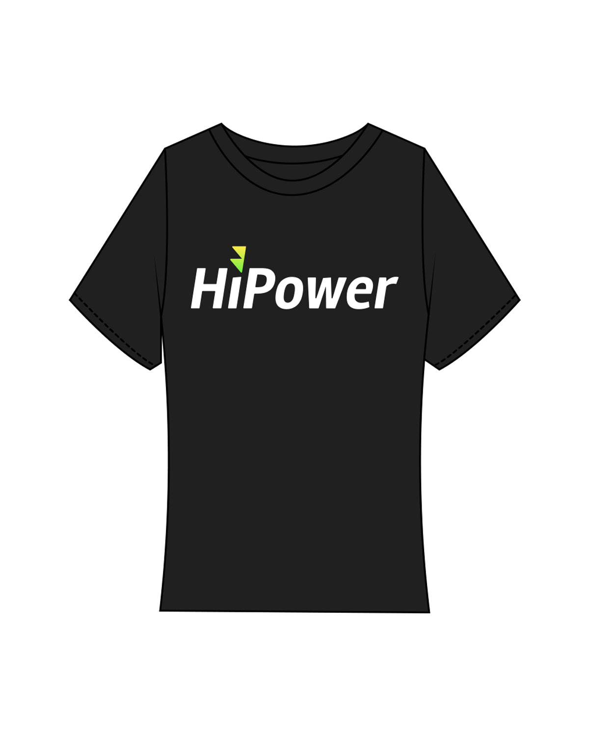 The Baby Tee - Black - Hi Power - Center Chest & Coach Back Stacked - Full Color
