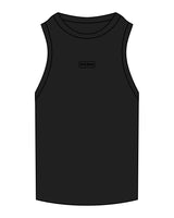 The Ribbed Full Length Tank - Black - Form - Center Chest - Embroidered - Tone on Tone