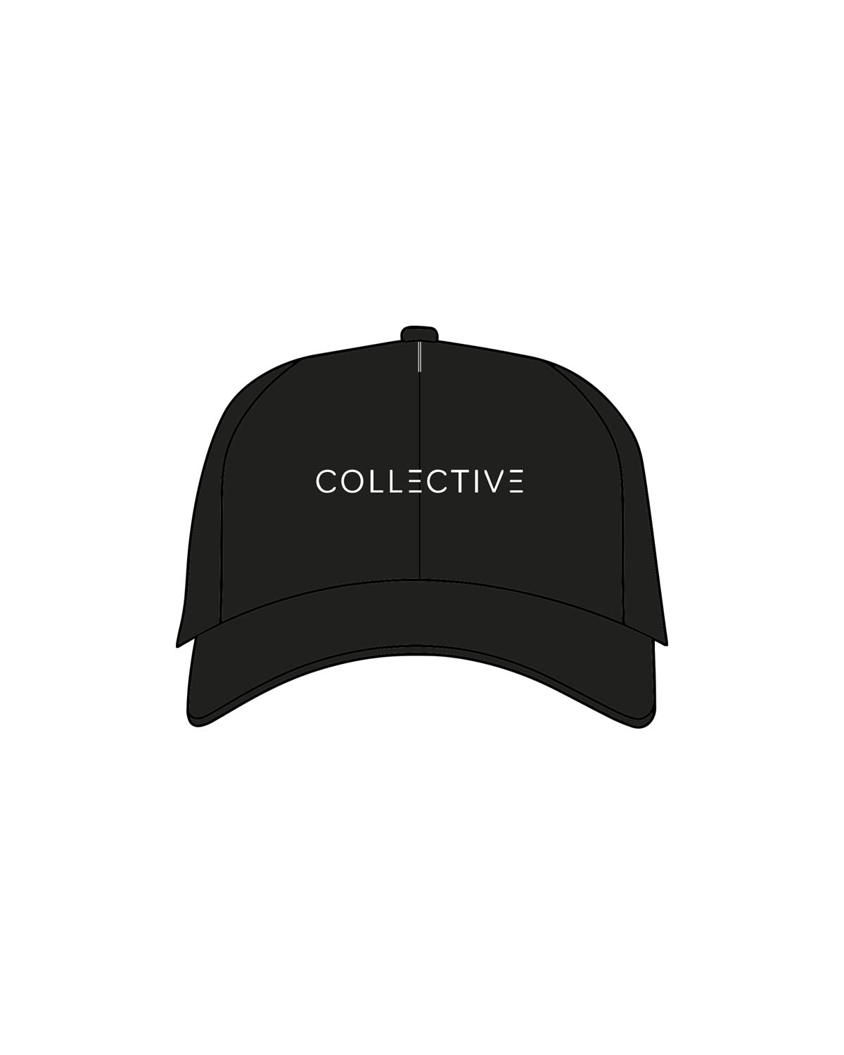 The Dad Hat - Black - Collective Studios - Center Crown "COLLECTIVE" - Embroidered - White