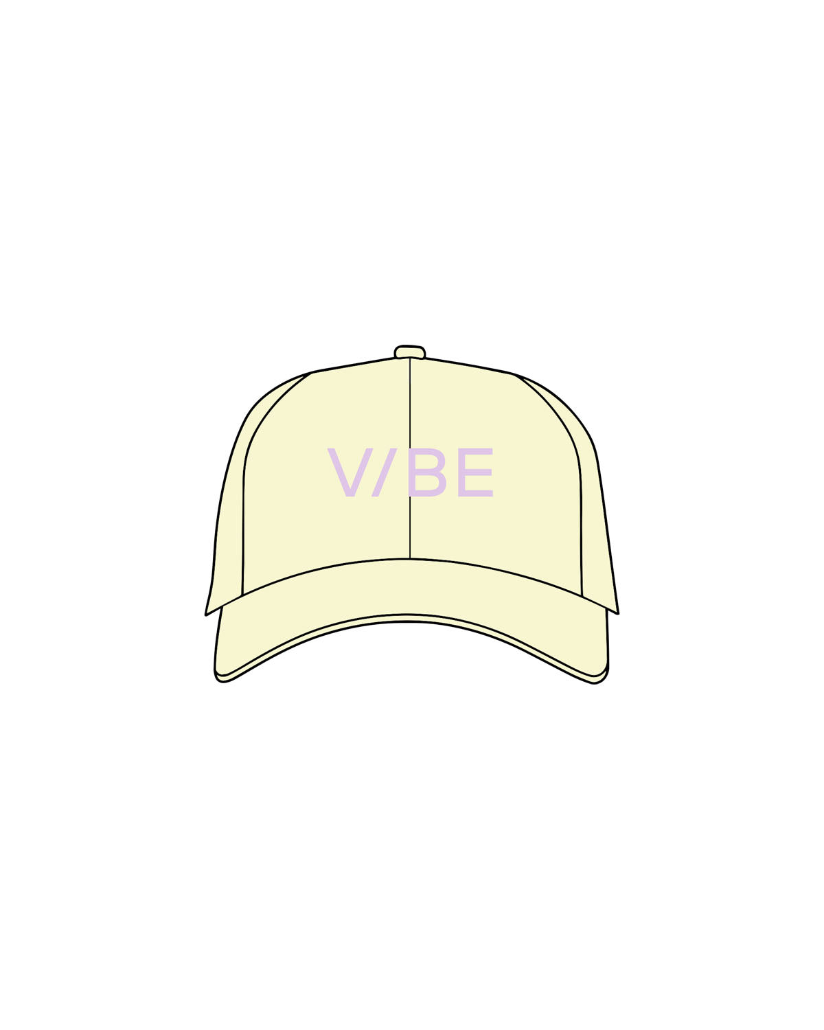 The Dad Hat - Light Yellow - The Vibe - Center Crown - Embroidered - Lavender