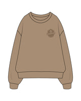 The Mens Crewneck - Sand - Crossfit Trifecta - Left Chest & Back Center Chest - Tone on Tone