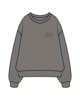 The Mens Crewneck - Washed Gray - Brick House - Left Chest & Back Illustration - Printed - Tone on Tone