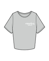 The Crop Tee - Storm - Mantra Fitness - Left Chest & Back Stacked - Sarasota - White - Puff Print