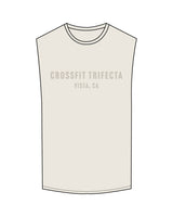 The Muscle Tank - Off White - Crossfit Trifecta - Center Chest Stacked - Tone on Tone