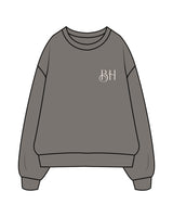 The Mens Crewneck - Washed Gray - Brick House - Left Chest & Back Illustration - Printed - Off White