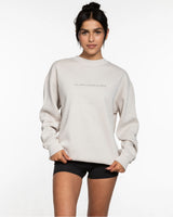The Womens Crewneck - Washed Bone - Cilano Design Studio - Center Chest - Printed - Charcoal