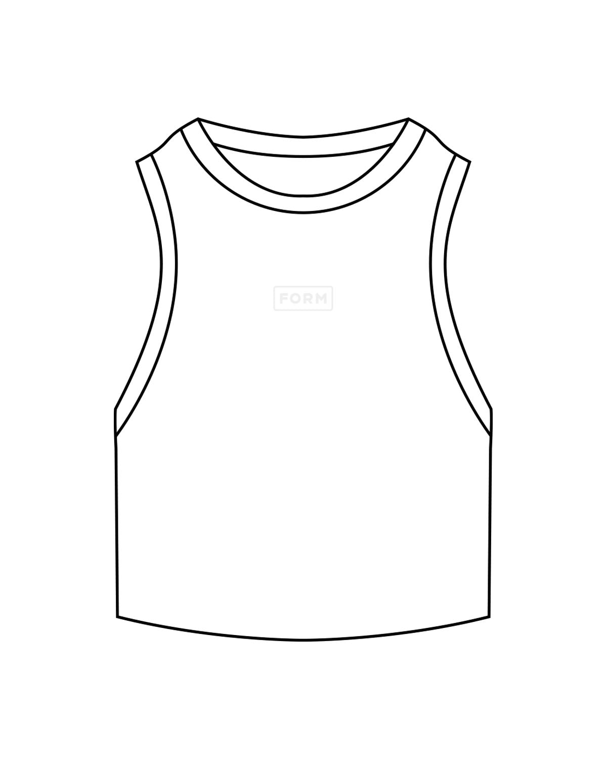The Ribbed Crop Tank - White - Form - Center Chest - Embroidered - Tone on Tone
