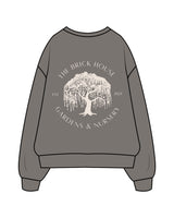 The Mens Crewneck - Washed Gray - Brick House - Left Chest & Back Illustration - Printed - Off White