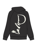 The Classic Hoodie - Charcoal -Pose Pilates - Left Chest & Back Center - Off White