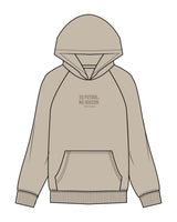 The Mens Hoodie - Washed Taupe - Hikari Elite - Center Chest Stacked - Printed - Tone on Tone