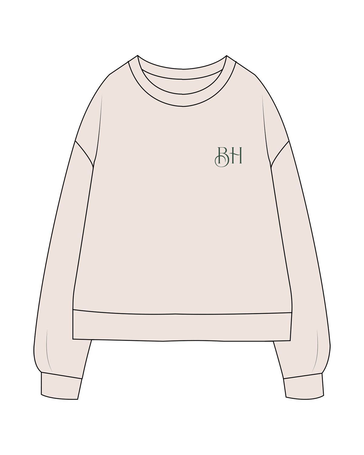 The Recycled Womens Crewneck - Polar - Brick House - Left Chest & Back Illustration - Printed - Full Color