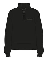 The Womens 1/4 Zip - Black - Evolve Collective - Left Chest Stacked - Embroidered - Tan