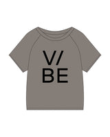 The Kids Heavyweight Tee - Washed Gray - The Vibe - Center Chest - Printed - Black