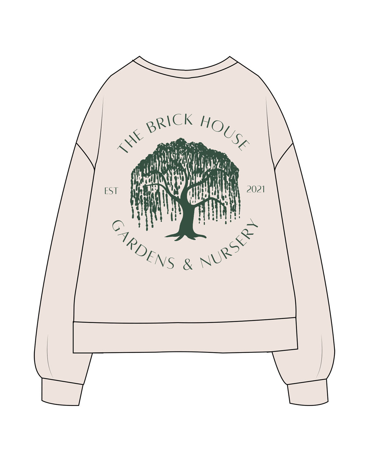 The Recycled Womens Crewneck - Polar - Brick House - Left Chest & Back Illustration - Printed - Full Color